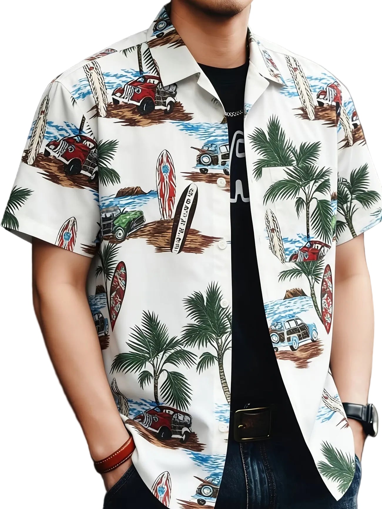 Chemise homme à manches courtes imprimée