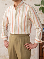 Chemise homme à manches longues rayée