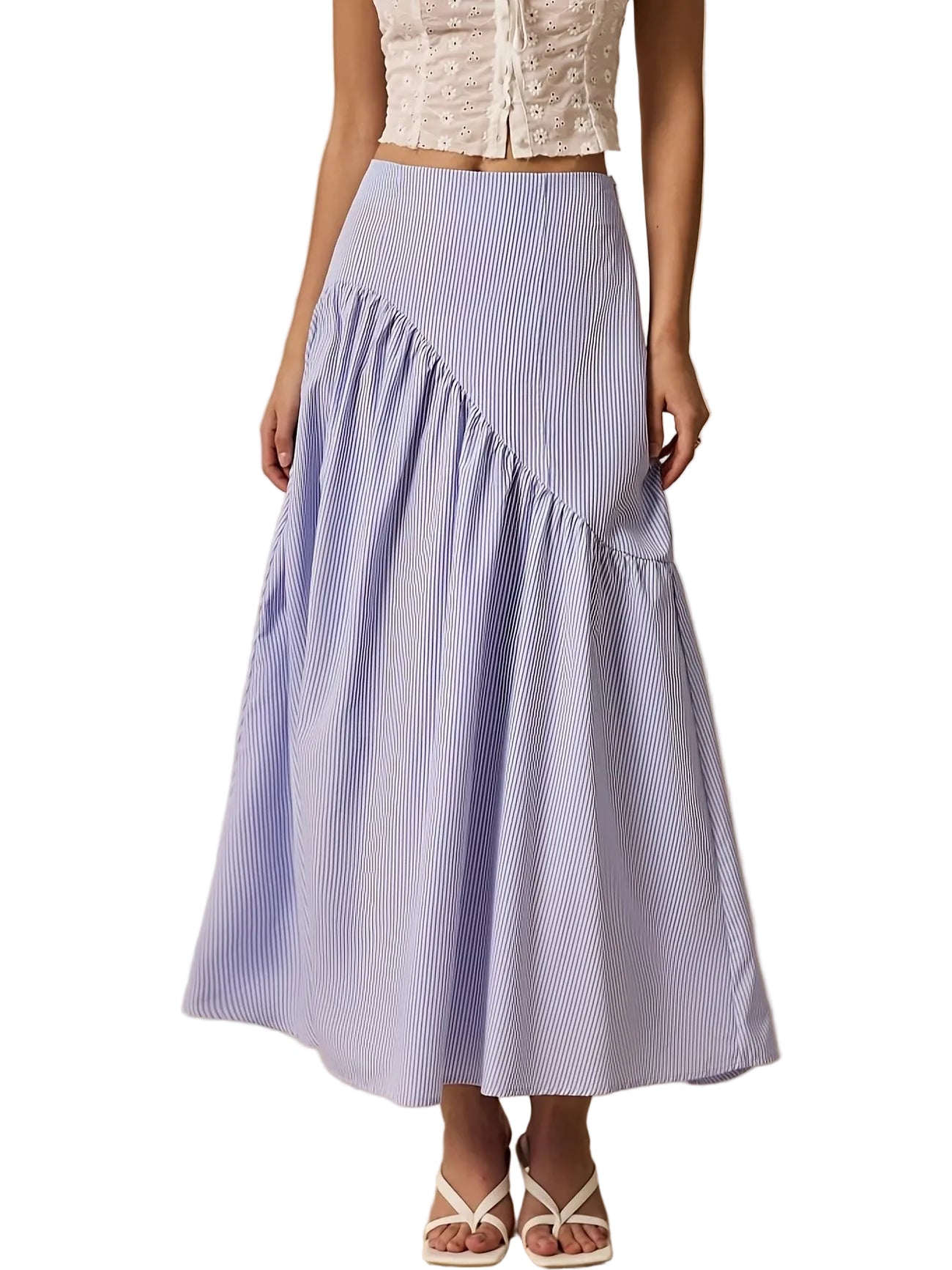 Jupe maxi femme à rayures verticales